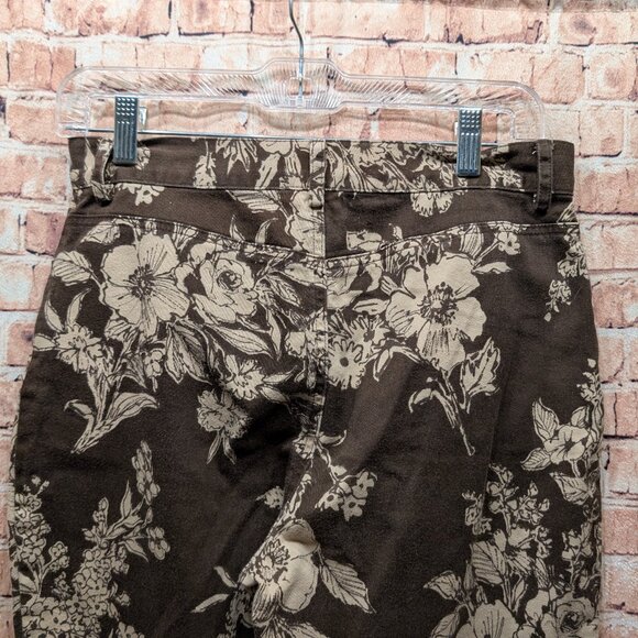 Lauren Ralph Lauren Brown/Tan Floral Print Pants Size 6P - Picture 10 of 13